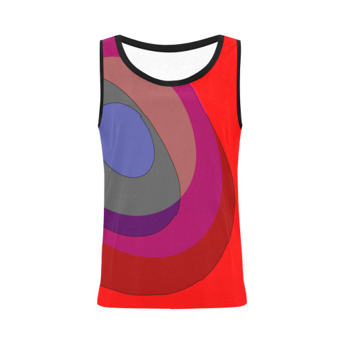 Red Abstract 714 All Over Print Tank Top for Women (Model T43)