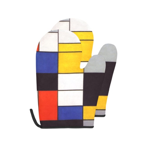 Composition A by Piet Mondrian Oven Mitt (Two Pieces)
