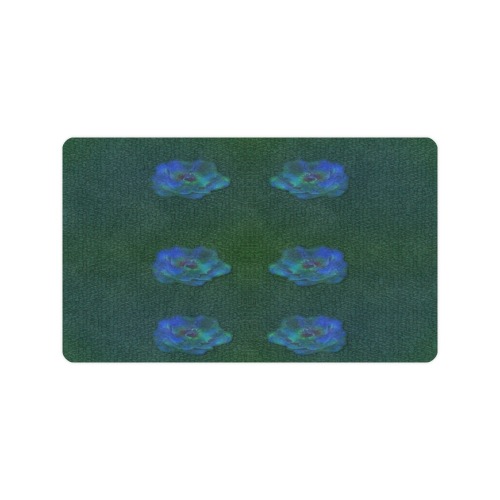 blue roses on mosaic Doormat 30"x18" (Black Base)