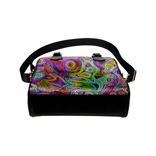 Abstract Retro Neon Pattern Background Design Shoulder Handbag (Model 1634)