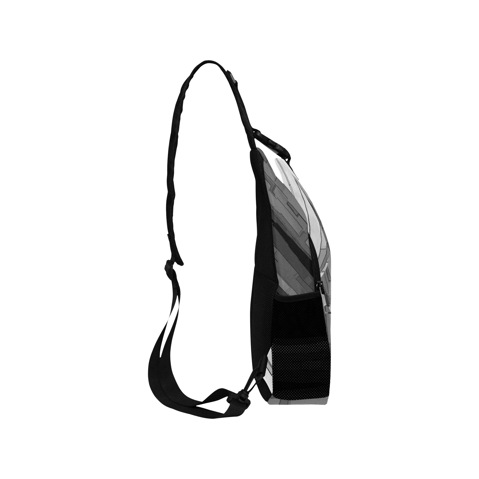 Greyscale Abstract B&W Art Men's Casual Chest Bag (Model 1729)