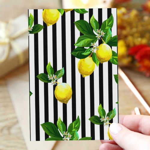 Seamless citrus vector pattern on striped background. .jpg