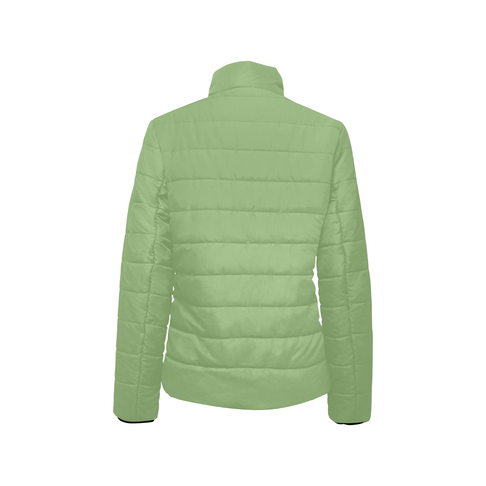 color asparagus Women's Stand Collar Padded Jacket (Model H41)