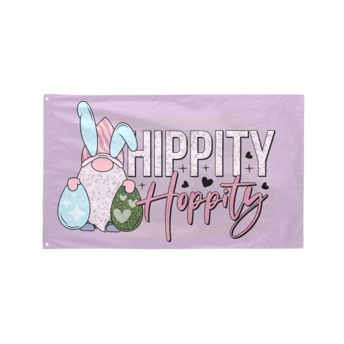Hippity Hoppity Easter Gnome Garden Flag 59"x35"