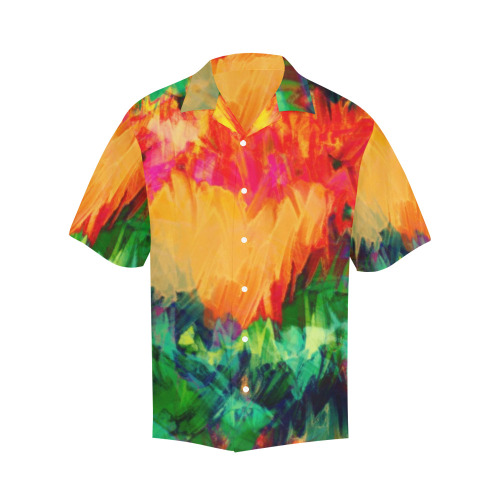 Colorful Painting Bushes Strokes Hawaiian Shirt with Merged Design (Model T58)