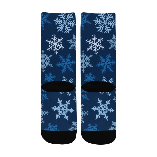Snowflakes - Blue Kids' Custom Socks