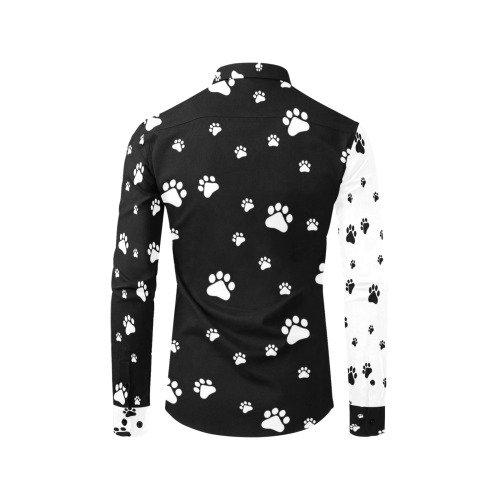 Black and White Paws by Fetishworld Men's All Over Print Casual Dress Shirt (Model T61)