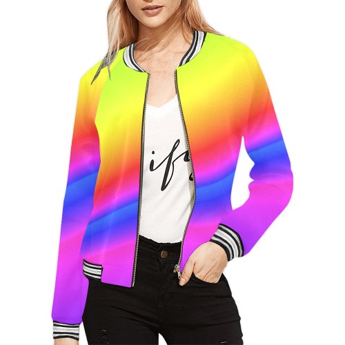 spectrum All Over Print Bomber Jacket for Women (Model H21)