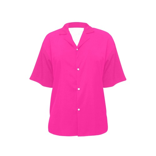 color deep pink All Over Print Hawaiian Shirt for Women (Model T58)