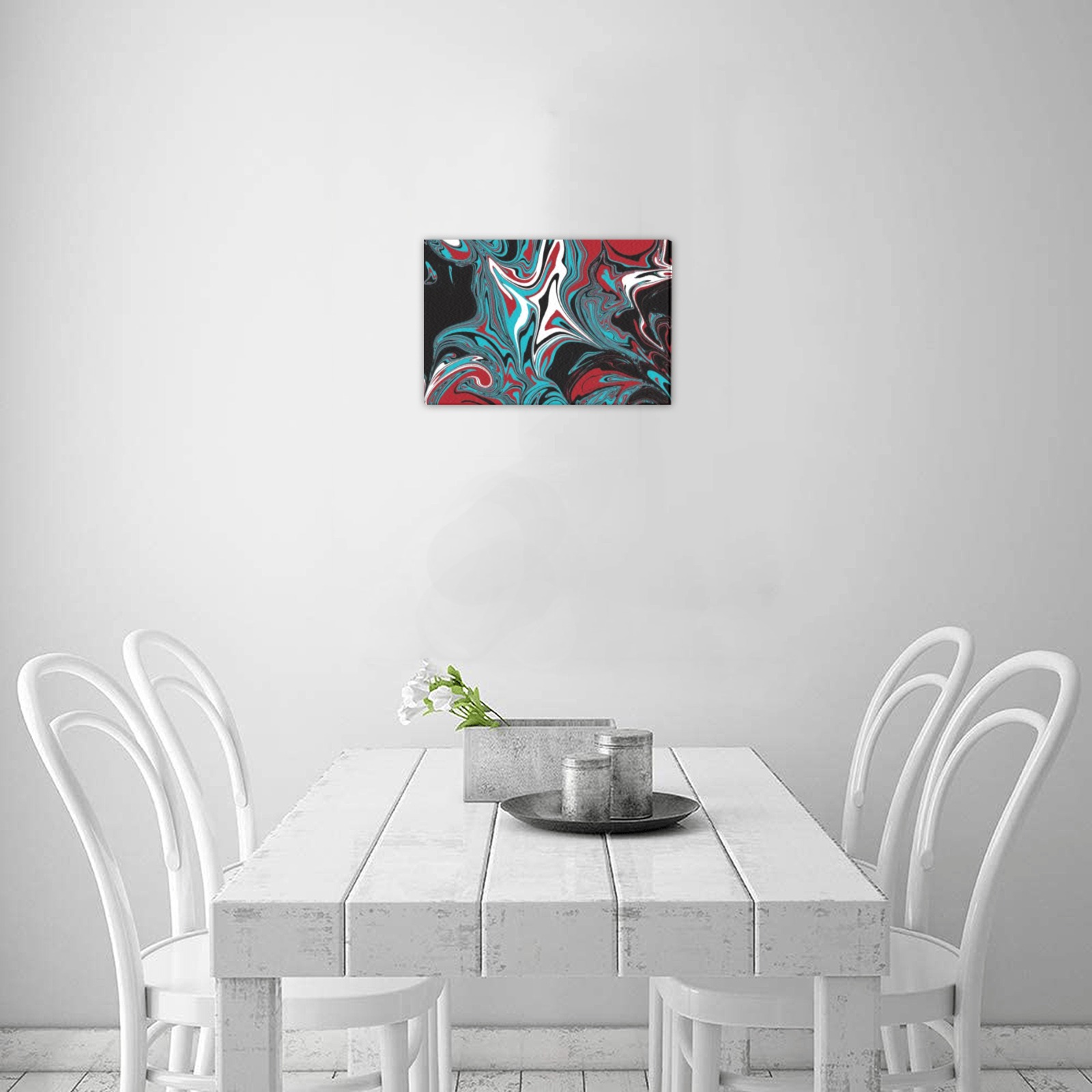 Dark Wave of Colors Upgraded Canvas Print 6"x4"