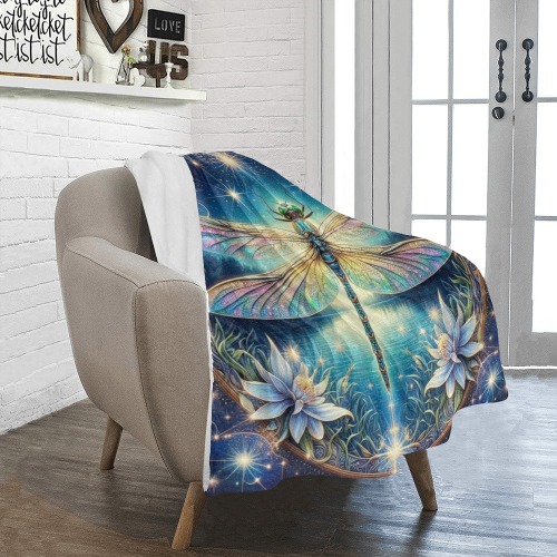 Dragonfly Sparkle Ultra-Soft Micro Fleece Blanket 30''x40''