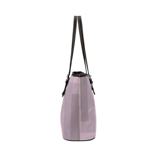 Canvas Tote Pink Leather Tote Bag/Large (Model 1651)