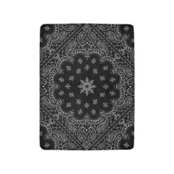 Black Bandanna Paisley Pattern Ultra-Soft Micro Fleece Blanket 30"x40" (Thick)