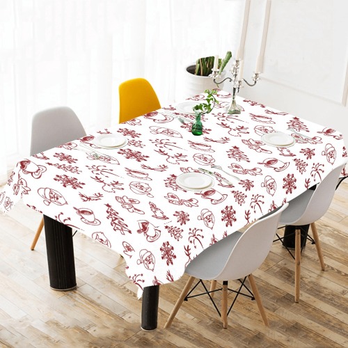 Christmas breakfast Cotton Linen Tablecloth 60"x120"