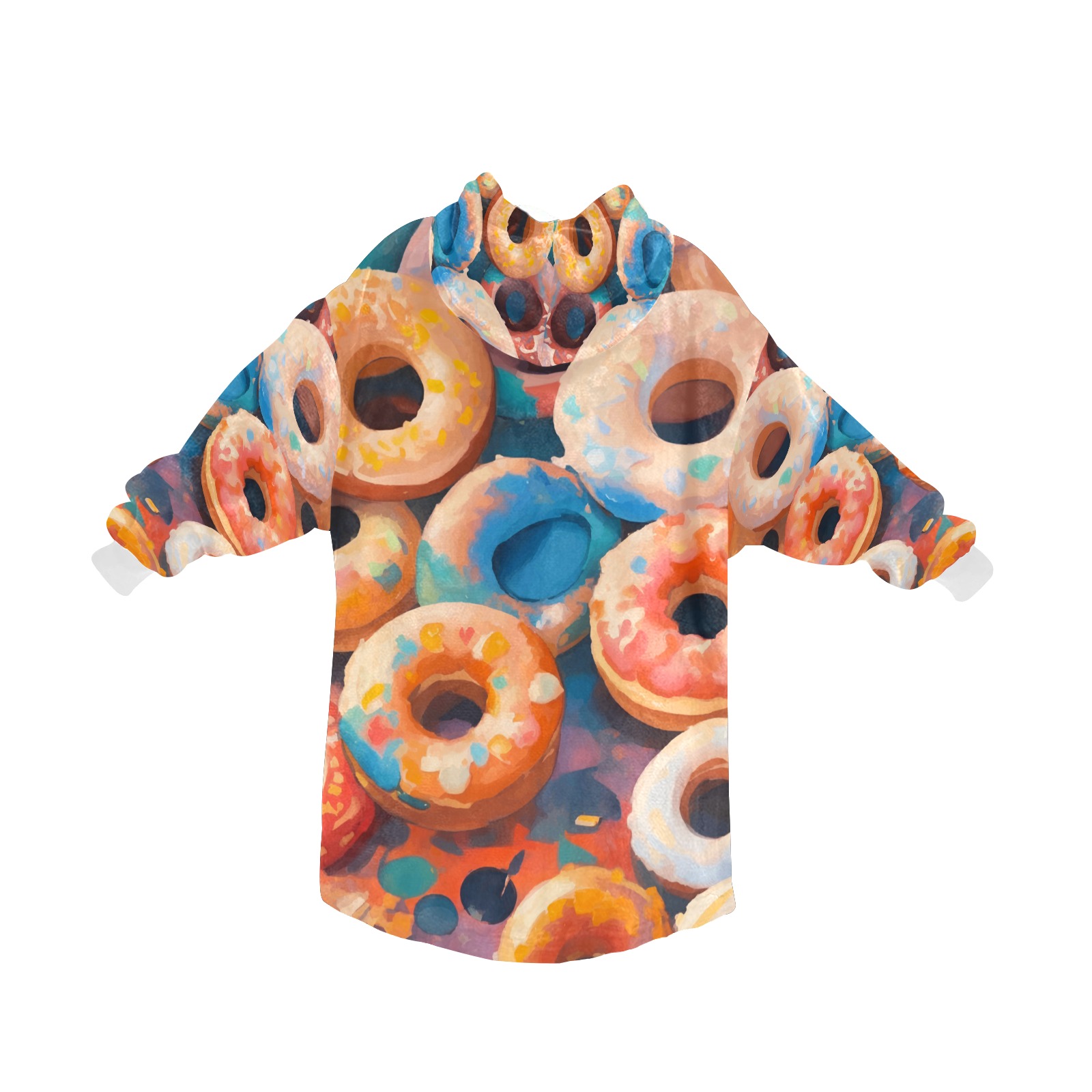 Colorful pattern of fresh donuts. Sweet dessert. Blanket Hoodie for Kids