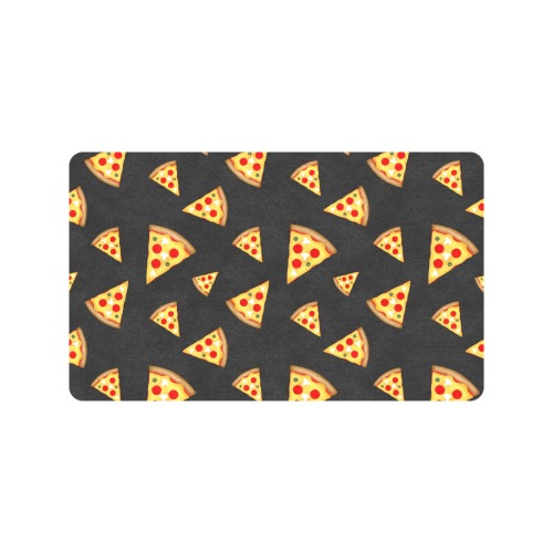 Cool and fun pizza slices pattern dark gray Doormat 30"x18"