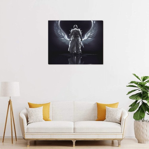 angel emminating light Frame Canvas Print 20"x16"