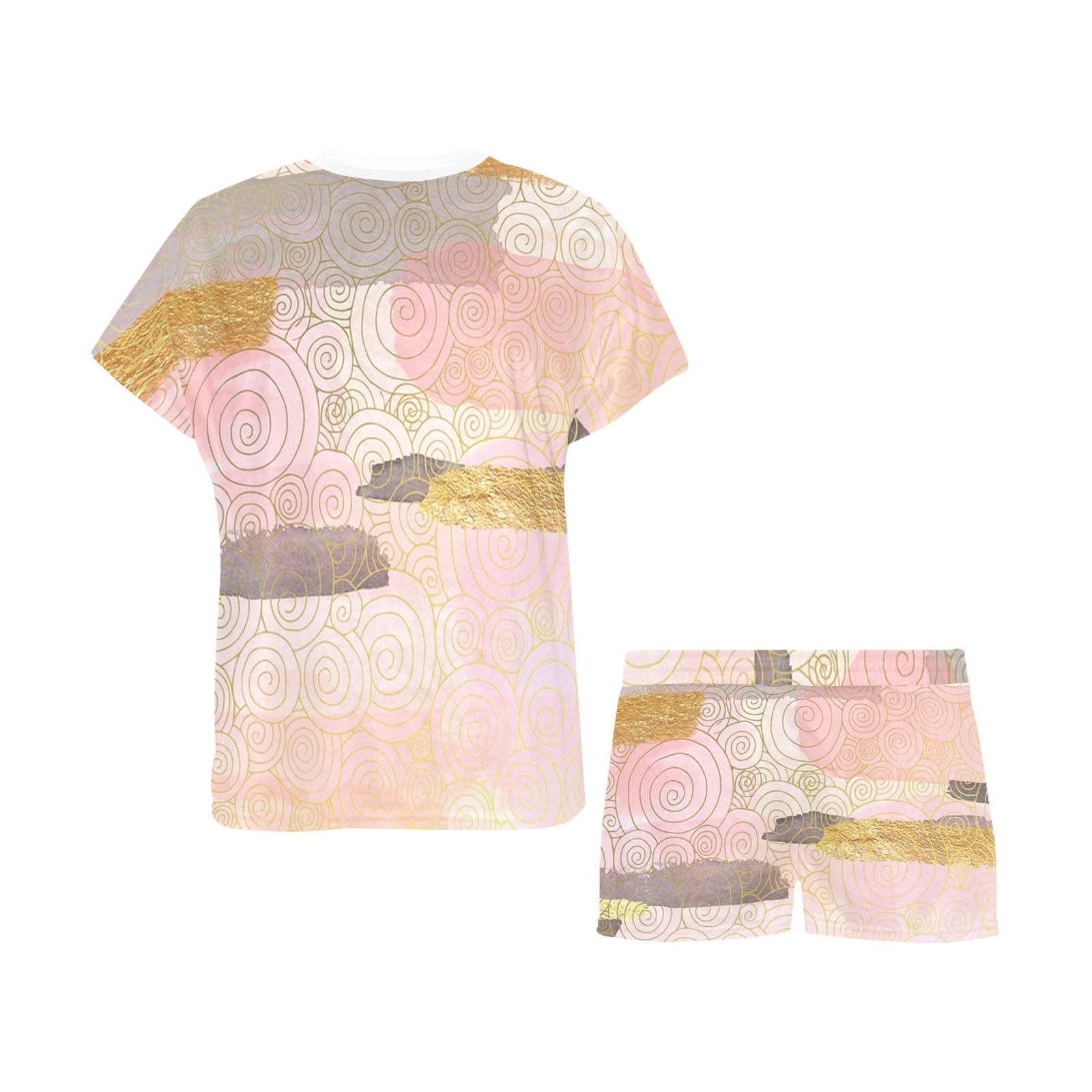 Elegant Pastel Abstract Women's Short Pajama Set