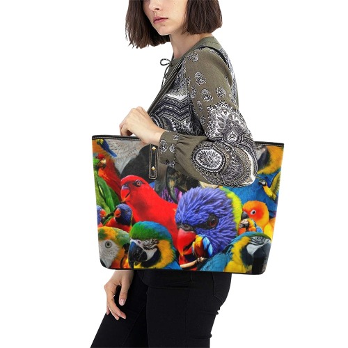 PARROTS Chic Leather Tote Bag (Model 1709)