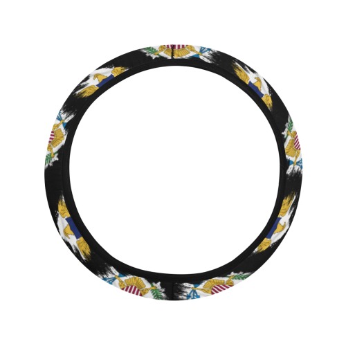 BLACK USVI STEERING WHEEL COVER Steering Wheel Cover with Elastic Edge