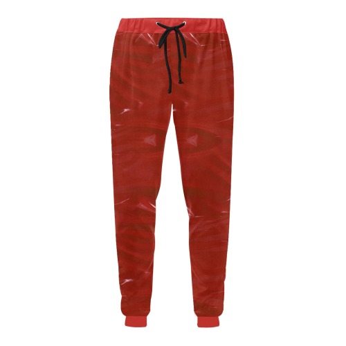 Red Wet Look by Nico Bielow Men's All Over Print Sweatpants (Model L11)