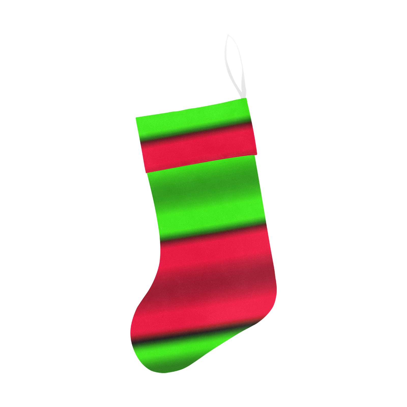 Green & Red Horizontal Stripes Christmas Stocking