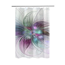 Colorful Abstract Flower Modern Floral Fractal Art Shower Curtain 48"x72"