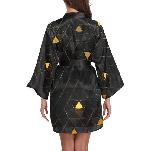 mosaic triangle 7 Long Sleeve Kimono Robe