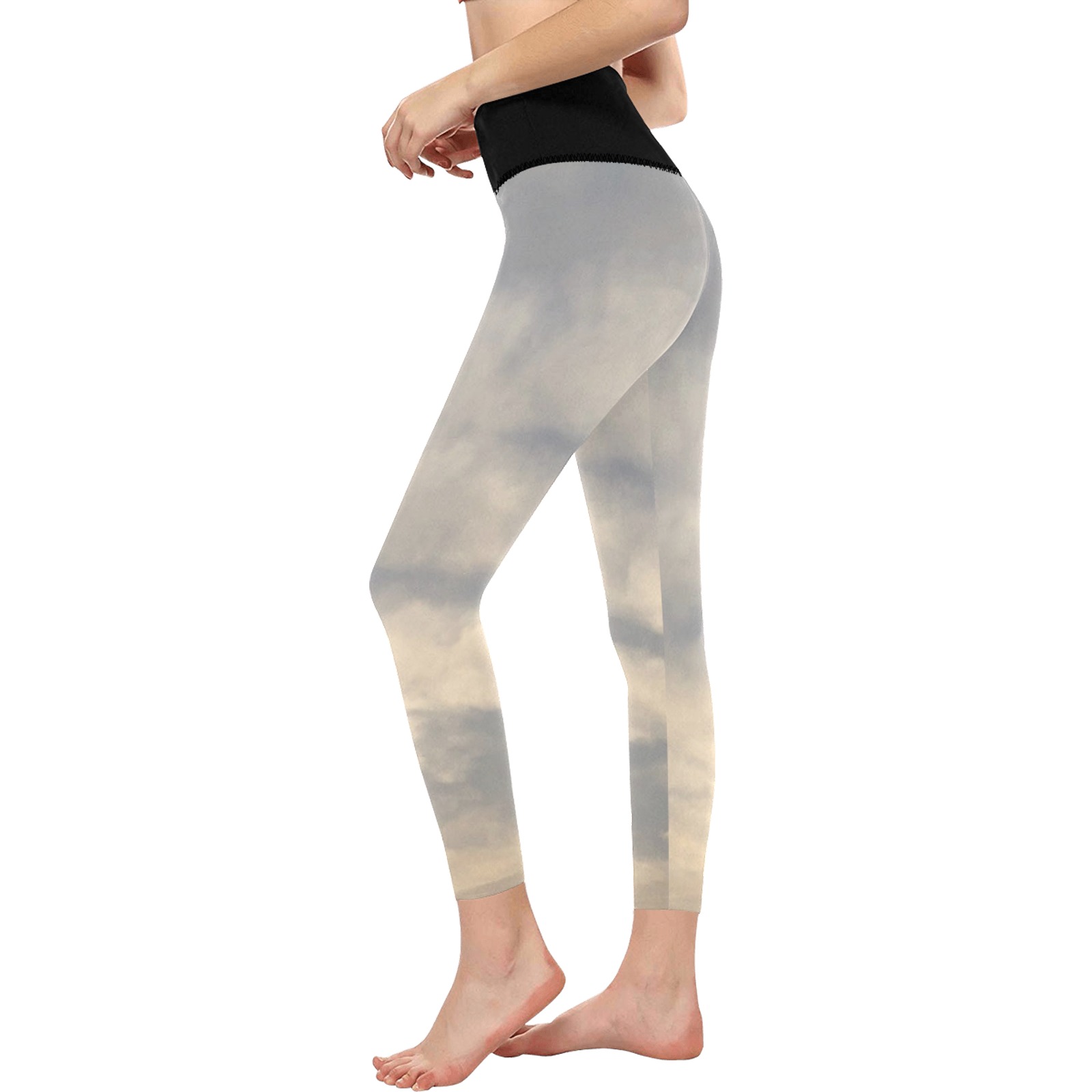 Rippled Cloud Collection Women's All Over Print High-Waisted Leggings (Model L36)