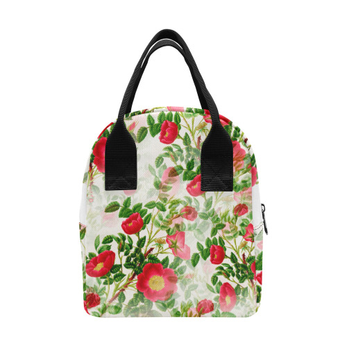 Vintage Red Floral Blossom Zipper Lunch Bag (Model 1689)