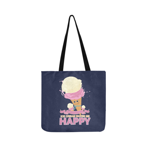 Ice Cream Makes Me Happy Reusable Shopping Bag Model 1660 (Two sides)