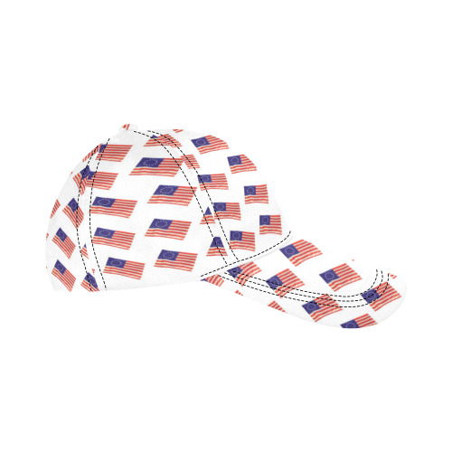 Besty Ross American Flags All Over Print Dad Cap C (6-Pieces Customization)