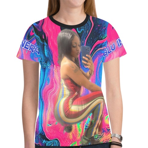Blu InnerG Tie-Dye New All Over Print T-shirt for Women (Model T45)