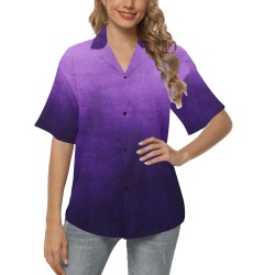 Gorgeous Purple Gradient All Over Print Hawaiian Shirt for Women (Model T58)
