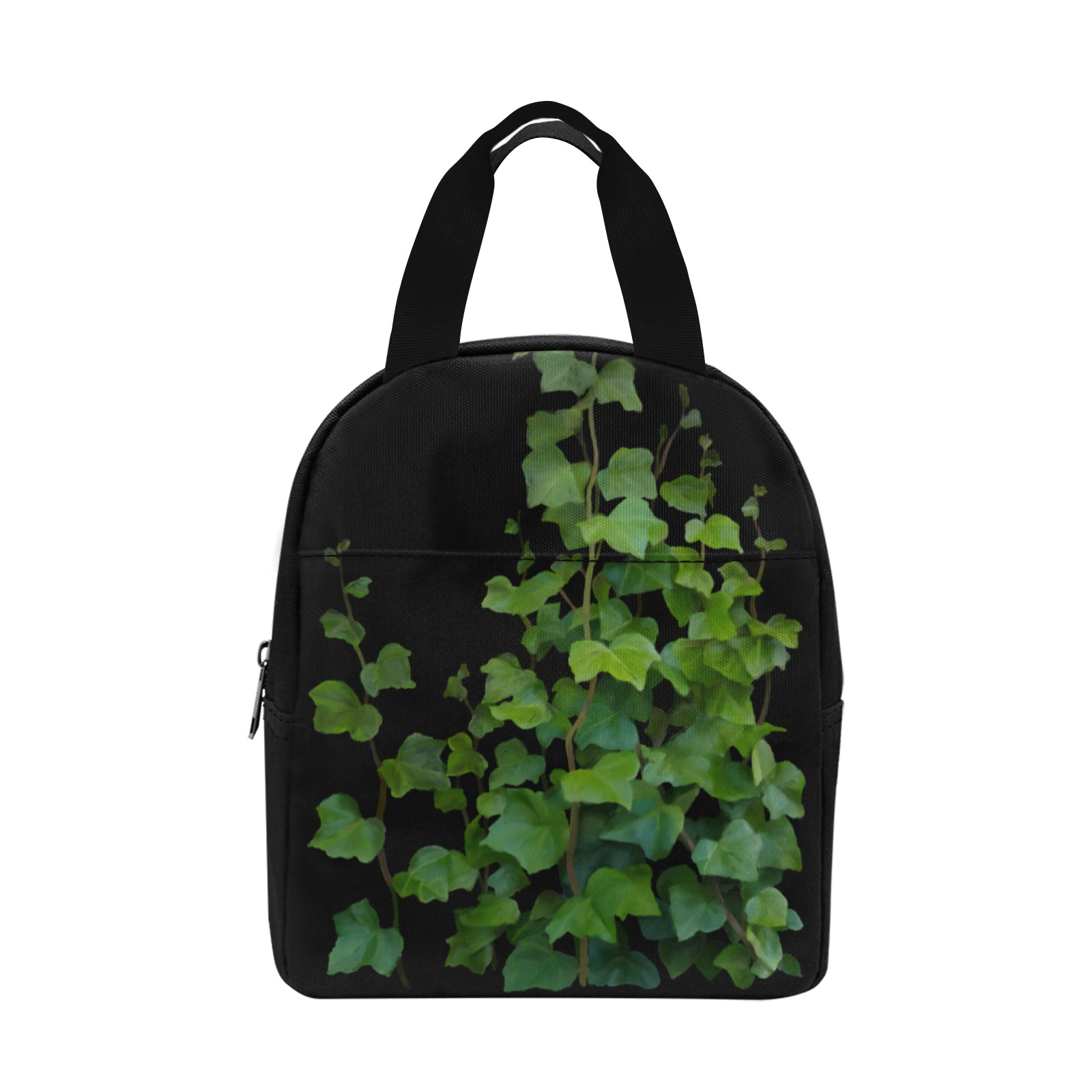 Vines, climbing plant on black watercolor Zipper Lunch Bag (Model 1720)