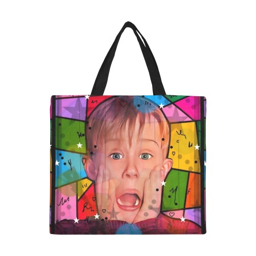 Christmas alone Pop Art by Nico Bielow All Over Print Canvas Tote Bag/Large (Model 1699)