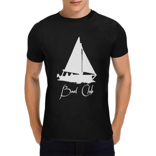 Boat Club Cruise black tee Men's T-Shirt in USA Size (Front Printing Only)