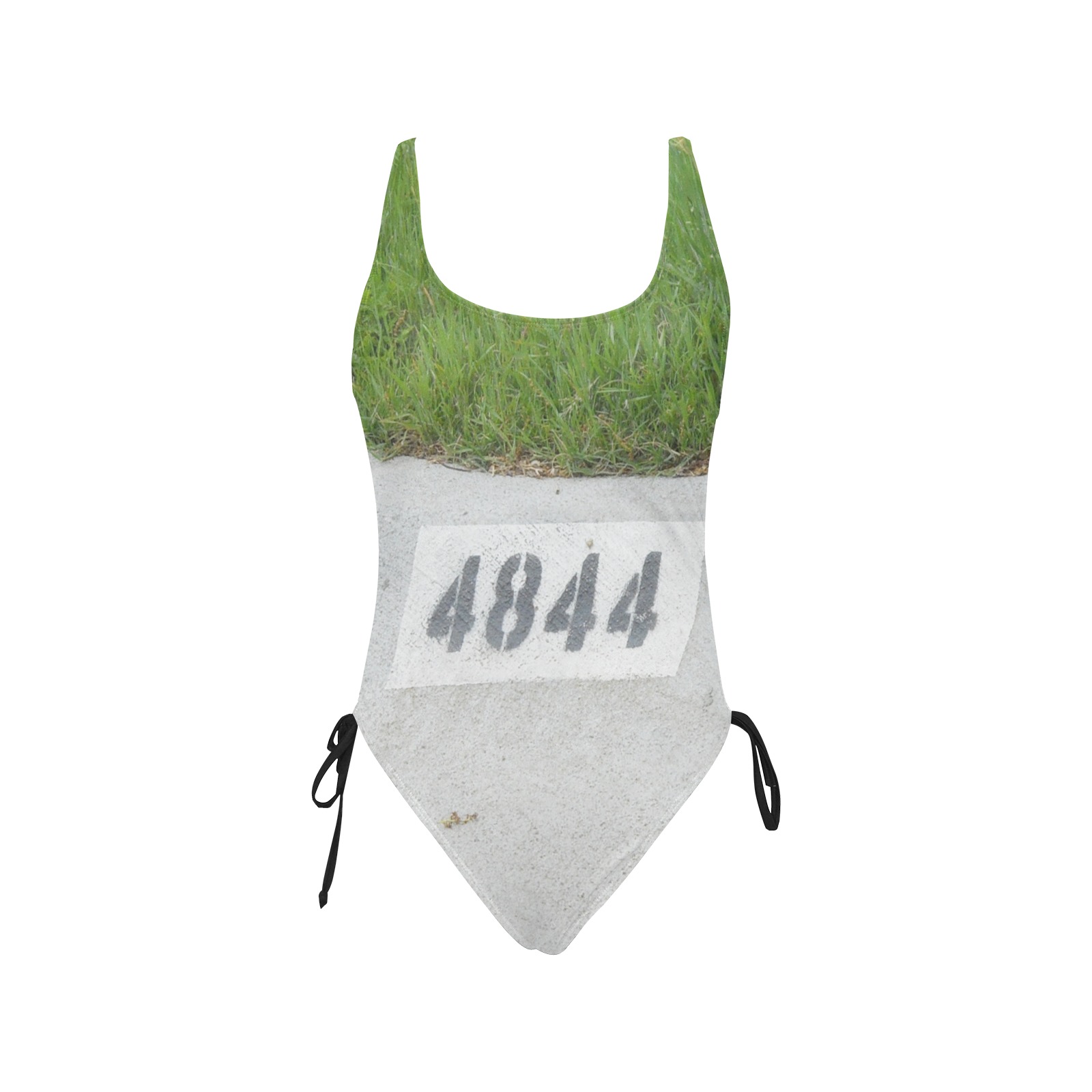 Street Number 4844 Drawstring Side One-Piece Swimsuit (Model S14)