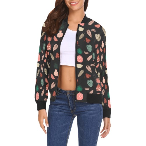 Simple nature in vases 2 All Over Print Bomber Jacket for Women (Model H19)