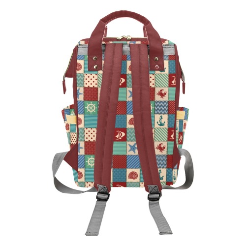 Nautical Sailor Multifunctional Diaper Backpack Multi-Function Diaper Backpack/Diaper Bag (Model 1688)