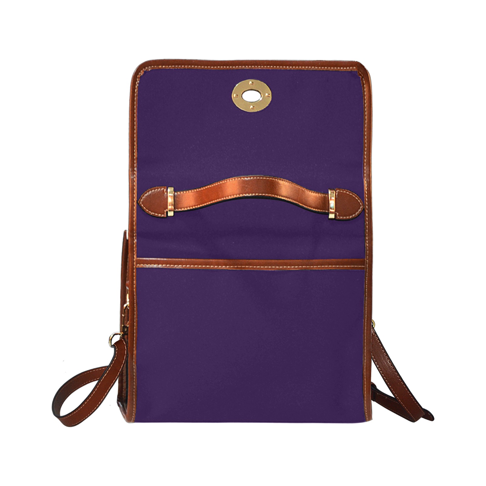 color Russian violet Waterproof Canvas Bag-Brown (All Over Print) (Model 1641)