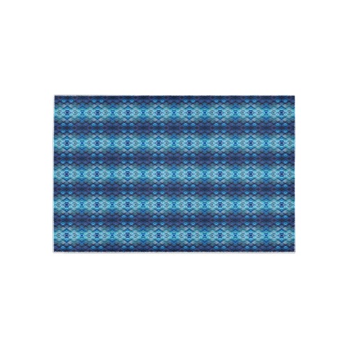 sky blue and dark blue repeating pattern Area Rug 5'x3'3''