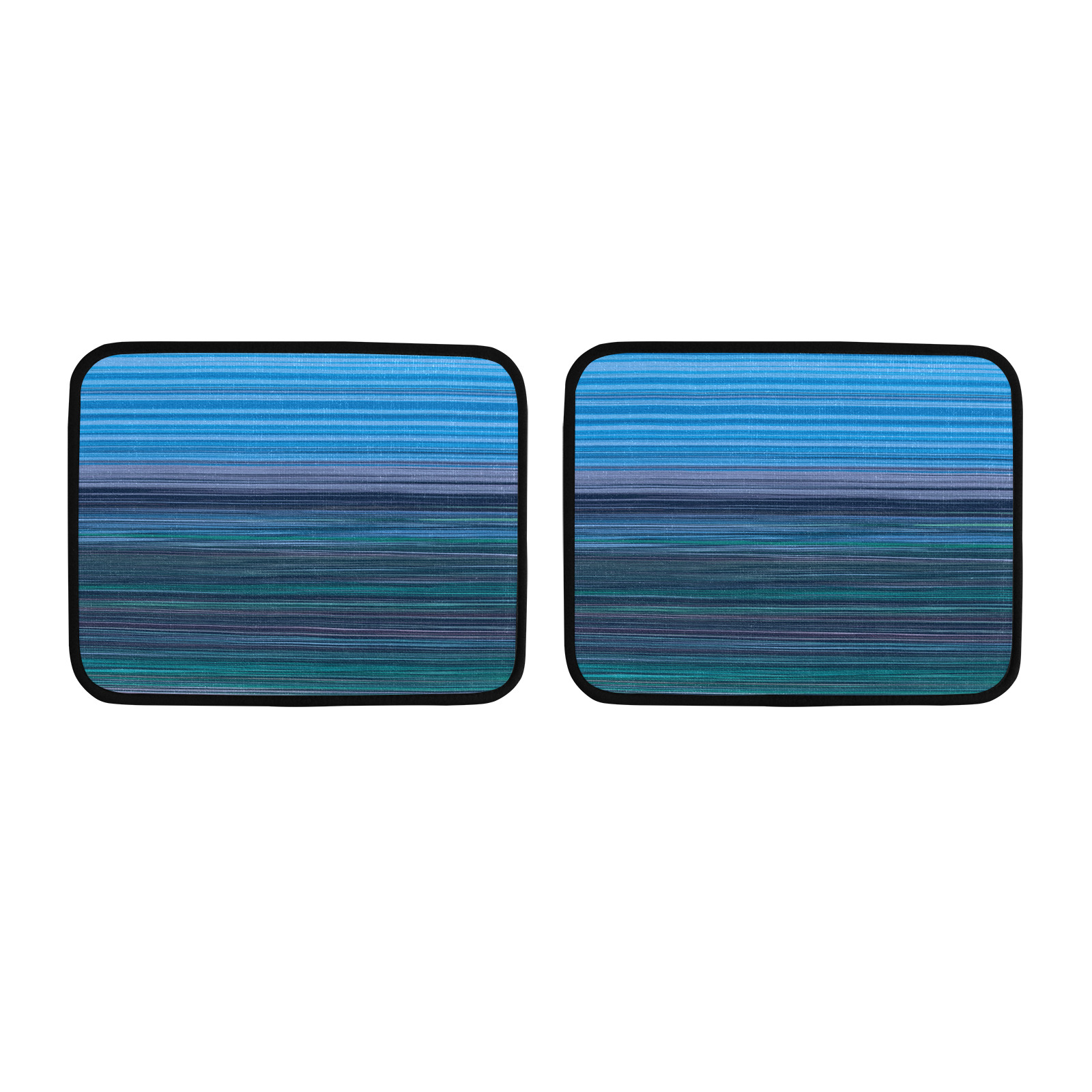 Abstract Blue Horizontal Stripes Back Car Floor Mat (2pcs)