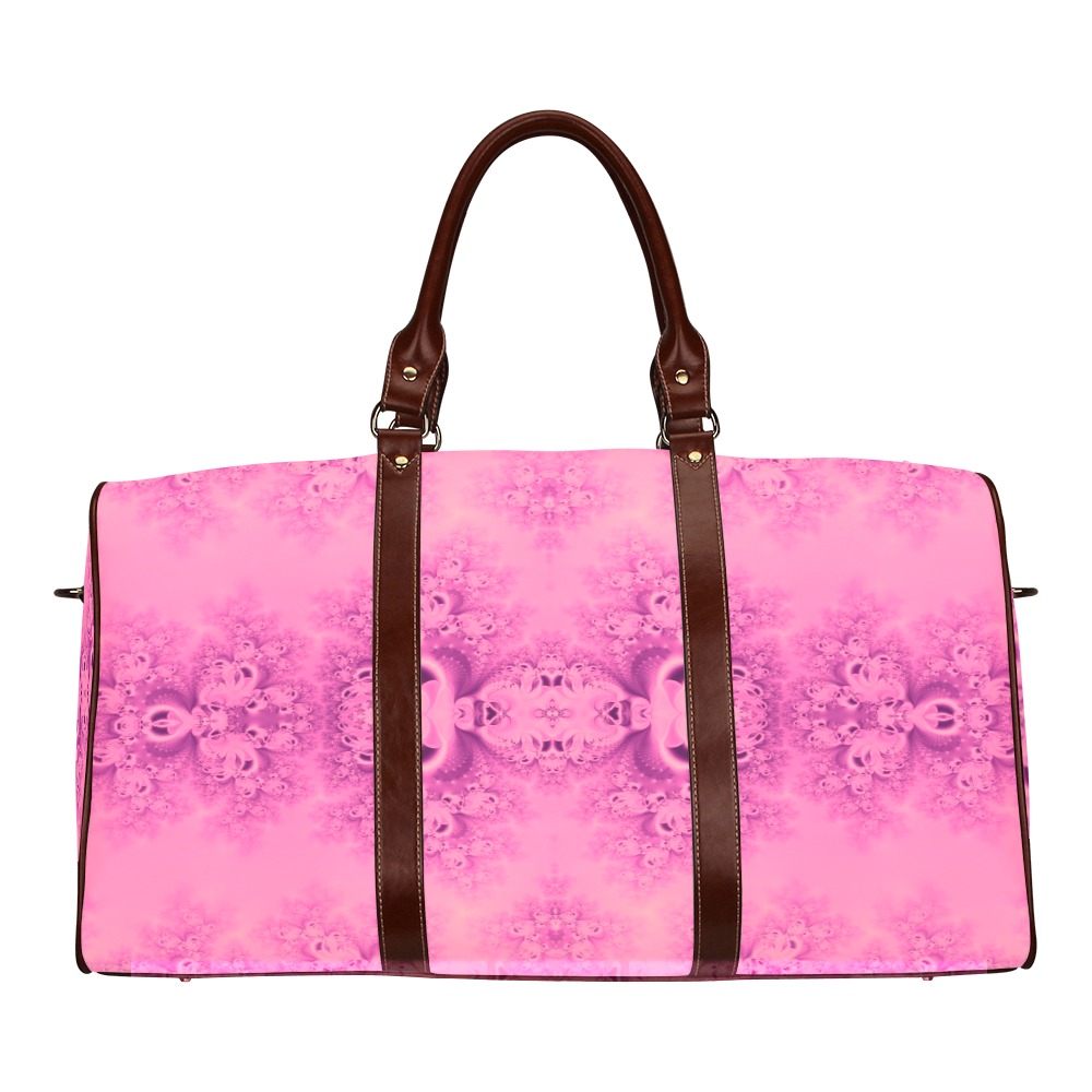 Pink Morning Frost Fractal Waterproof Travel Bag/Small (Model 1639)