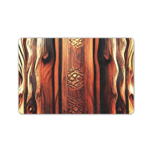 Aztec pattern on wood Doormat 24"x16" (Black Base)