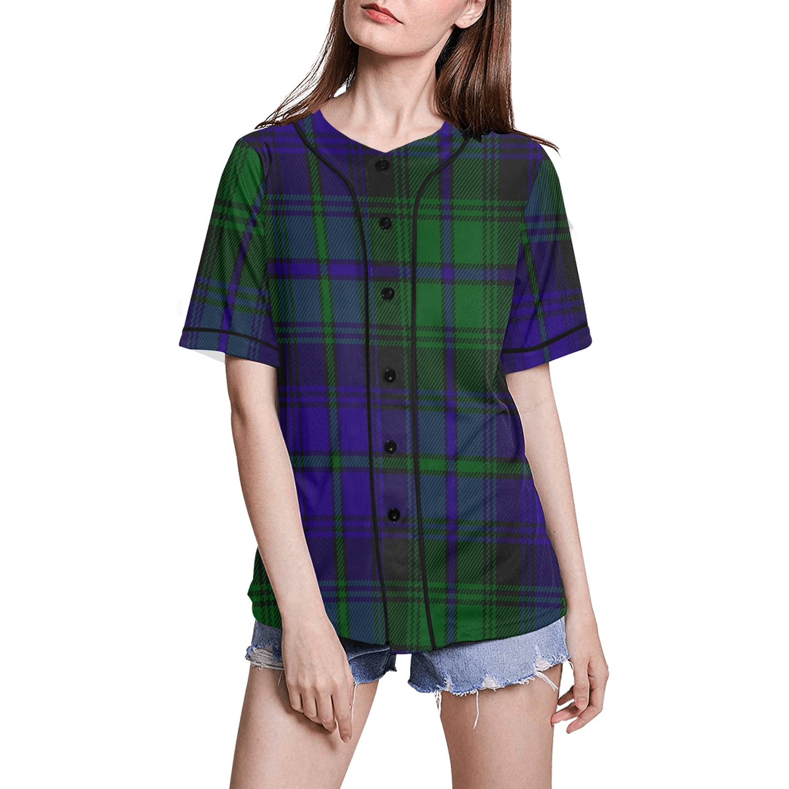 5TH. ROYAL SCOTS OF CANADA TARTAN All Over Print Baseball Jersey for Women (Model T50)
