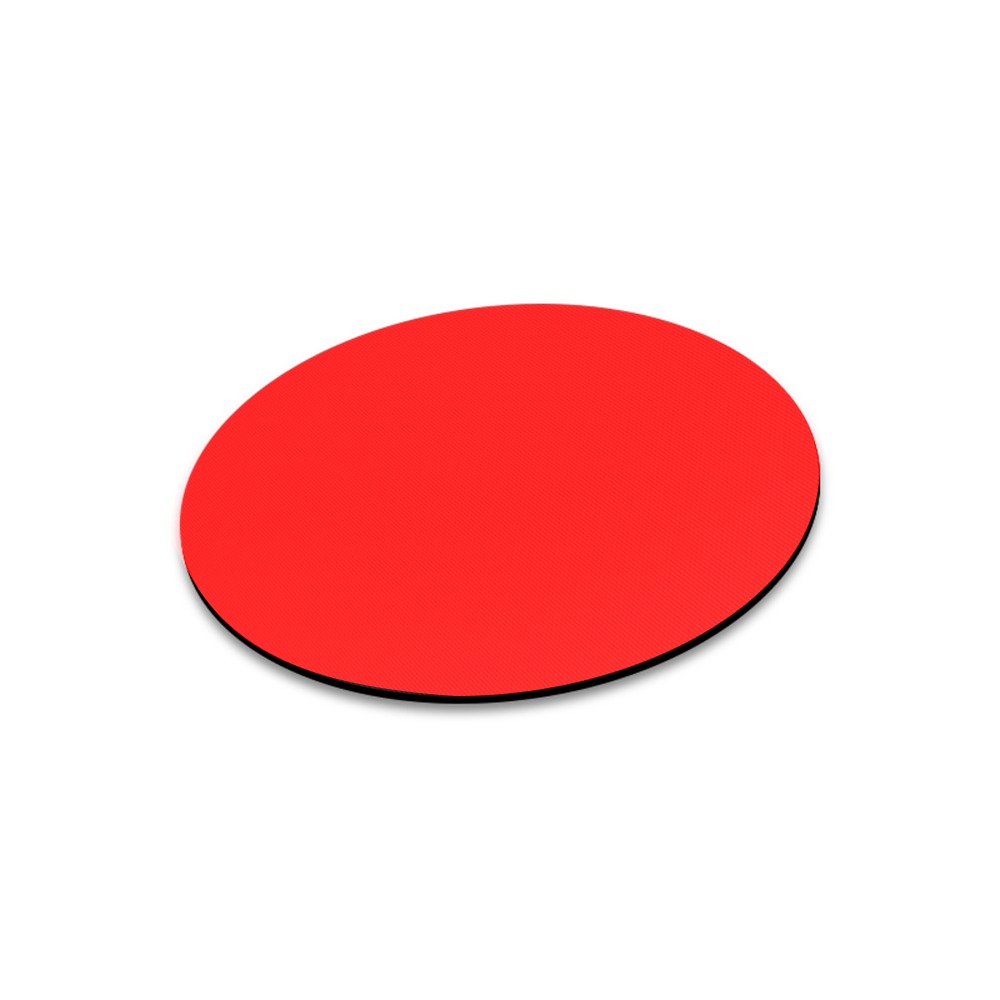Merry Christmas Red Solid Color Round Mousepad