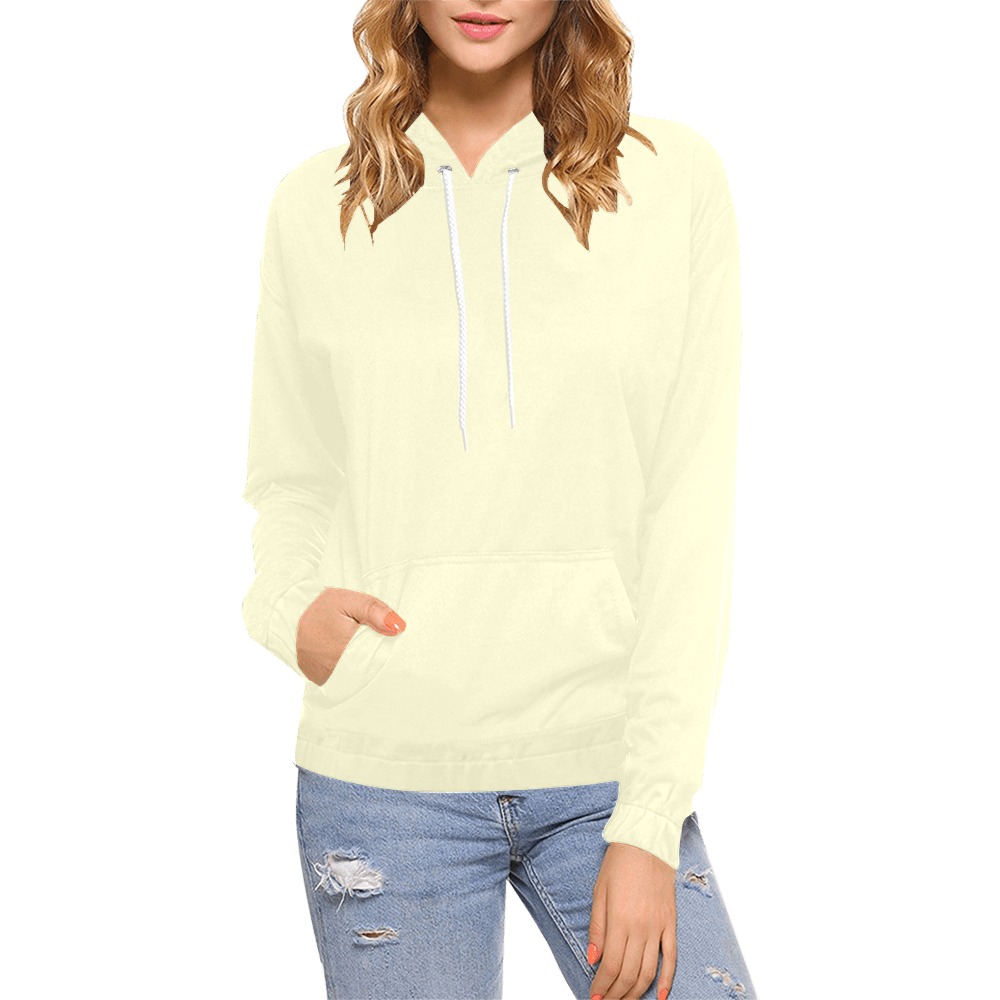 pastelyellow All Over Print Hoodie for Women (USA Size) (Model H13)