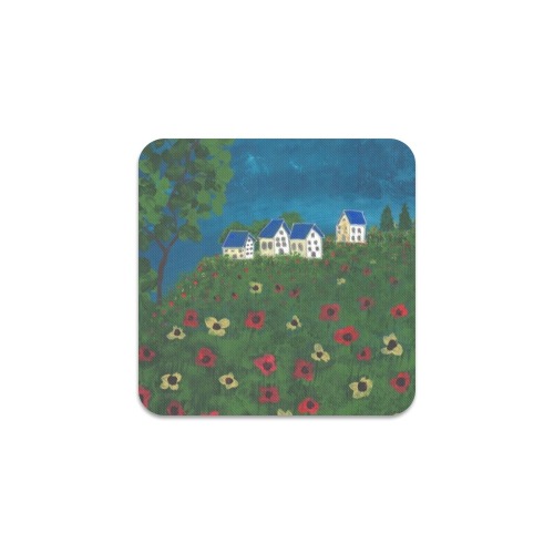 The Field of Poppies Square Coaster