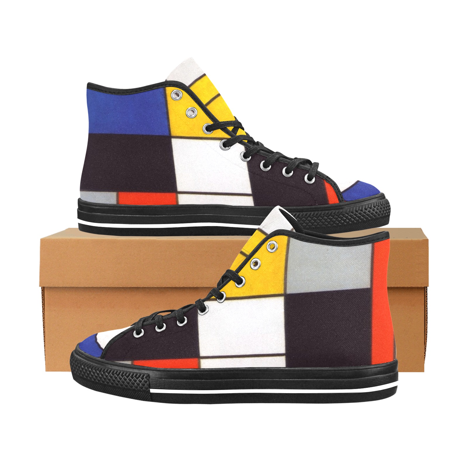 Composition A by Piet Mondrian Vancouver H Men's Canvas Shoes (1013-1)